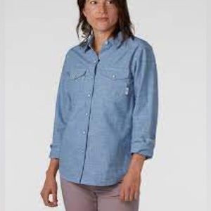 Stio 100% organic cotton Chambray Shirt, Size Small